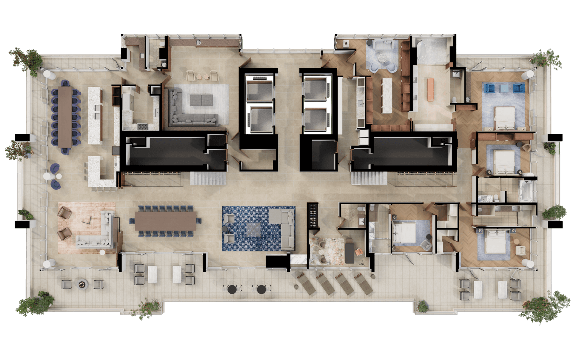 Penthouse South Olive Level 1 floor plan